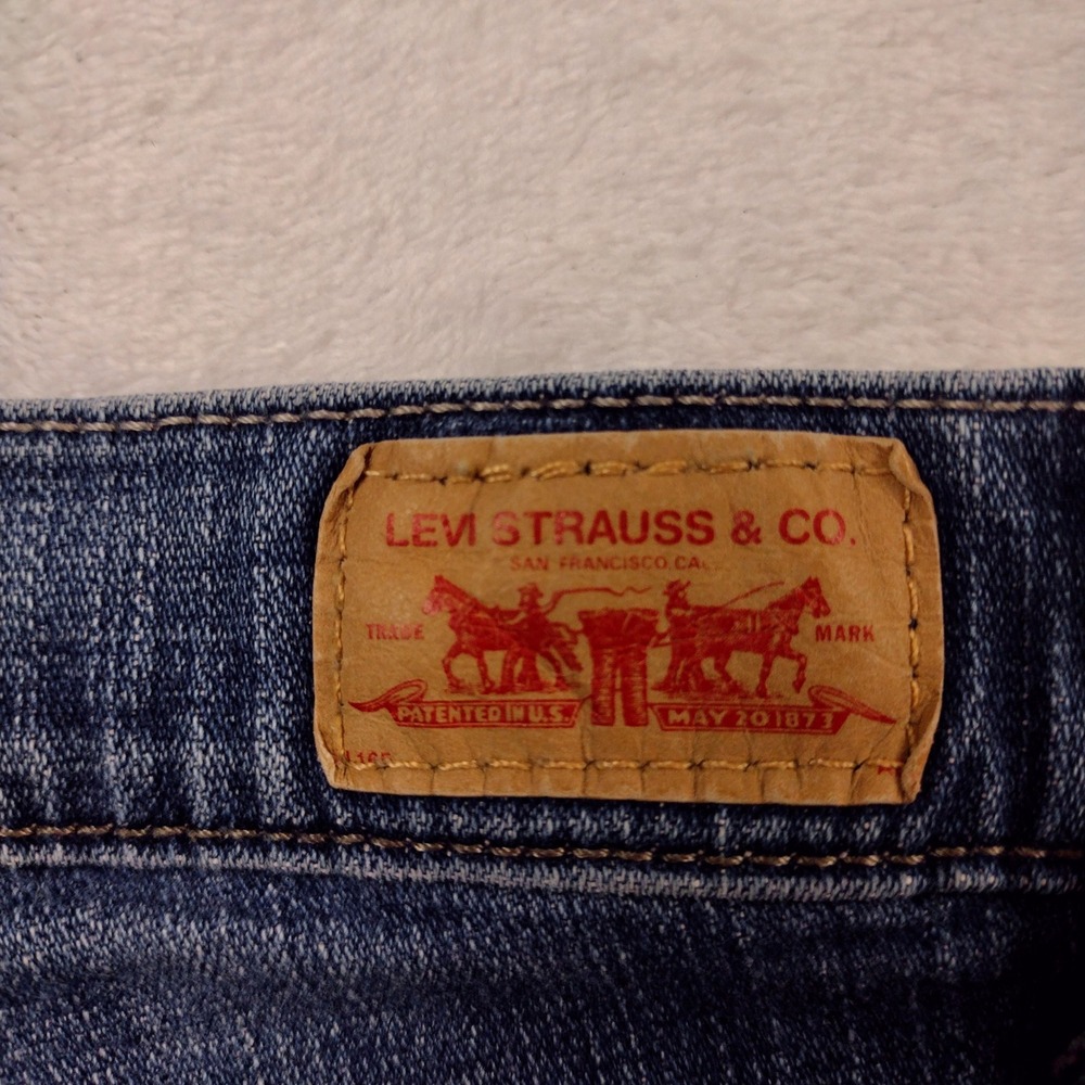 Levis 524 Too‎ Superlow Denim Shorts Medium Wash Cut Off Frayed Hem Size 11 S/C - Picture 10 of 10